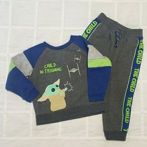 💙 STAR WARS- Baby Yoda Sweatshirt and Sweatpants Set - Size 2T